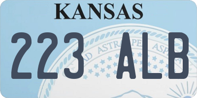 KS license plate 223ALB