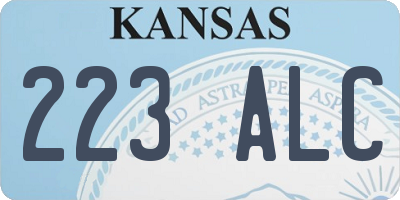 KS license plate 223ALC