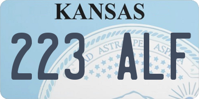 KS license plate 223ALF