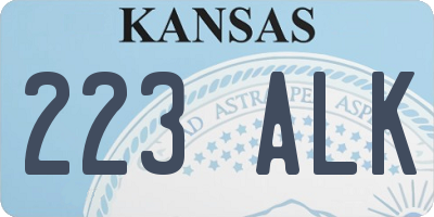 KS license plate 223ALK