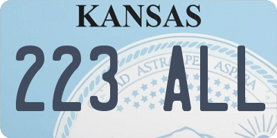 KS license plate 223ALL