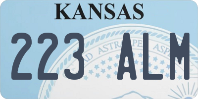 KS license plate 223ALM