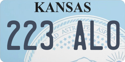 KS license plate 223ALO