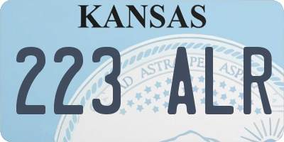 KS license plate 223ALR
