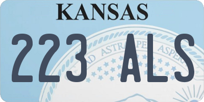 KS license plate 223ALS