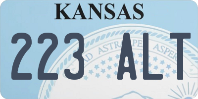 KS license plate 223ALT
