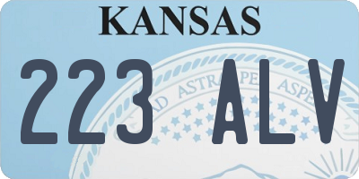 KS license plate 223ALV