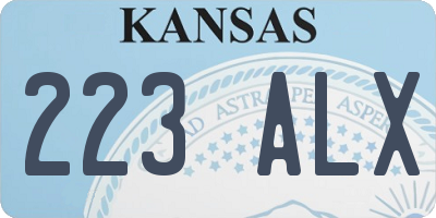 KS license plate 223ALX