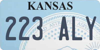 KS license plate 223ALY