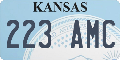 KS license plate 223AMC