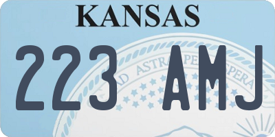 KS license plate 223AMJ