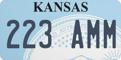 KS license plate 223AMM