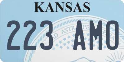 KS license plate 223AMO