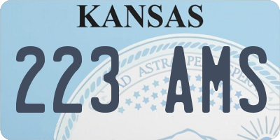 KS license plate 223AMS