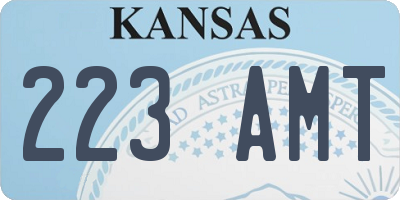 KS license plate 223AMT