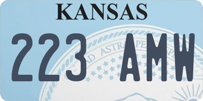 KS license plate 223AMW