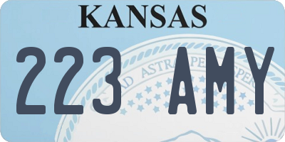 KS license plate 223AMY