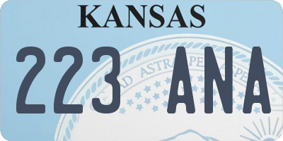KS license plate 223ANA