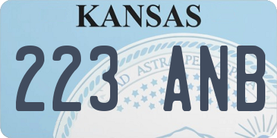 KS license plate 223ANB