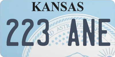 KS license plate 223ANE