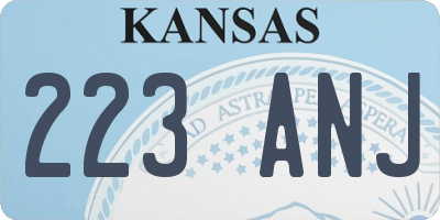 KS license plate 223ANJ
