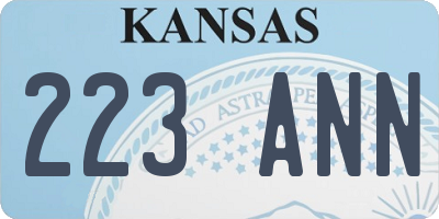 KS license plate 223ANN