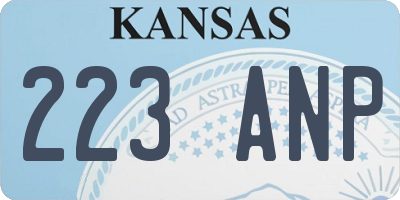 KS license plate 223ANP
