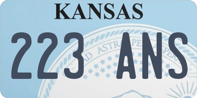 KS license plate 223ANS