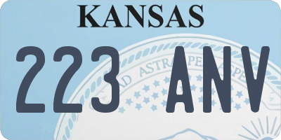 KS license plate 223ANV