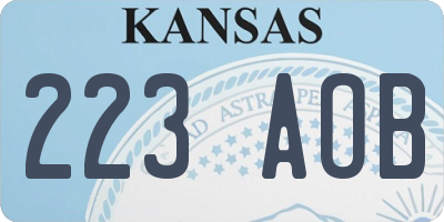 KS license plate 223AOB