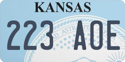 KS license plate 223AOE