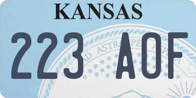 KS license plate 223AOF