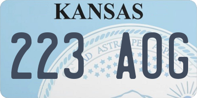 KS license plate 223AOG