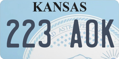 KS license plate 223AOK