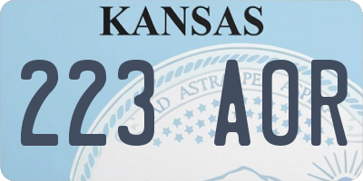 KS license plate 223AOR