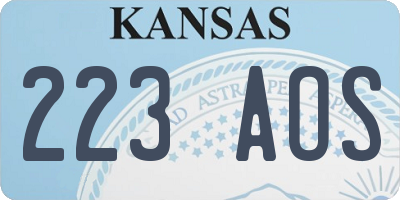 KS license plate 223AOS