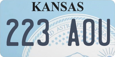 KS license plate 223AOU