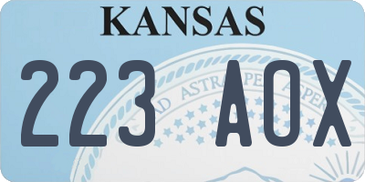 KS license plate 223AOX
