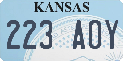 KS license plate 223AOY