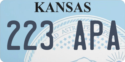 KS license plate 223APA