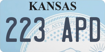 KS license plate 223APD