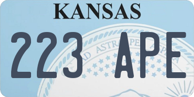 KS license plate 223APE