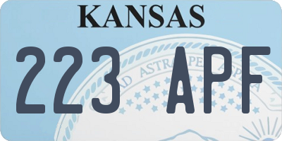KS license plate 223APF
