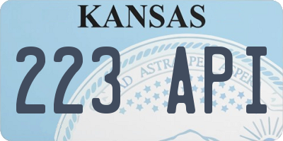 KS license plate 223API