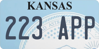 KS license plate 223APP