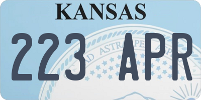 KS license plate 223APR