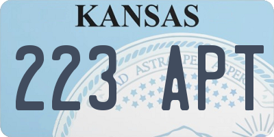 KS license plate 223APT