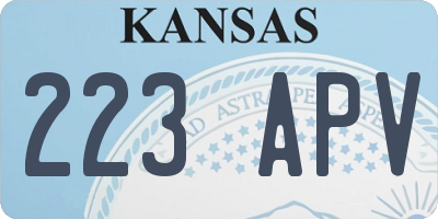 KS license plate 223APV