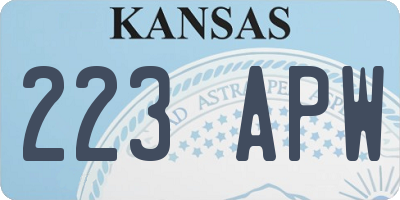 KS license plate 223APW