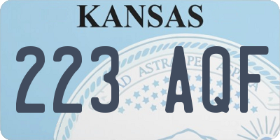 KS license plate 223AQF